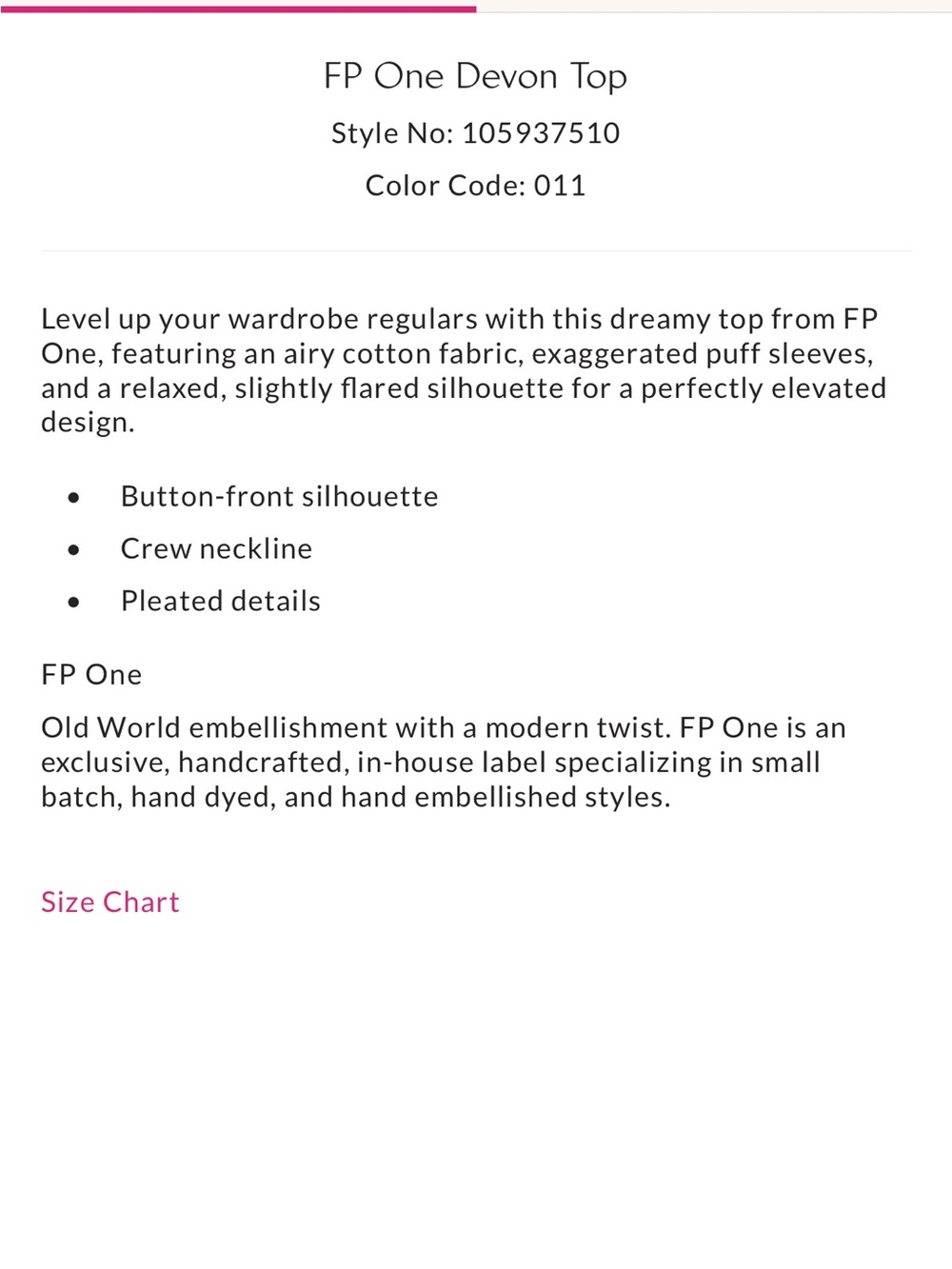 Free People FP One Devon Puff Sleeve Top - Picture 6 of 6